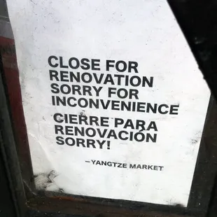 renovation notice
