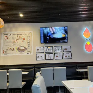 a television in a restaurant