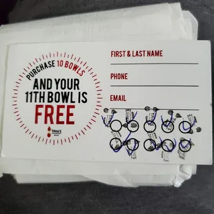 Redeeming my free bowl