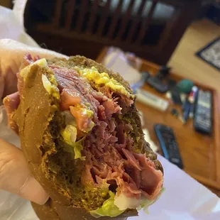 Great corn beef on rye. I like the double meat option.