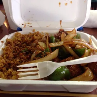 Pretty good steak and rice