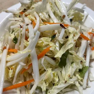 shredded cabbage and carrots