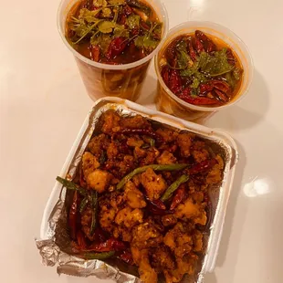 22. Stir Fried Szechuan Chicken 9. Fish and Soft Tofu in Spicy Gravy