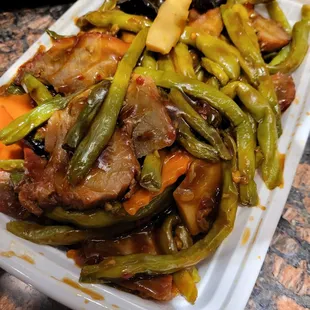 Pork with green beans very good