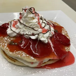 Strawberry pancakes.