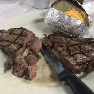 Steak medium rare; was more medium than rare.