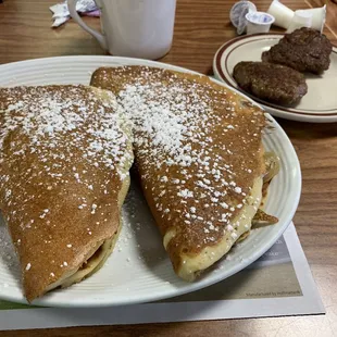 Apple pancakes with sausage