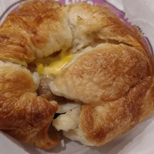 Sausage egg and cheese croissant