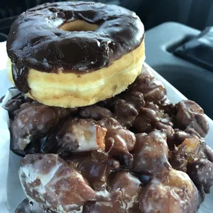 Chocolate Iced and Apple Fritter
