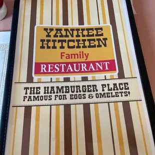 the menu for the hamburger place