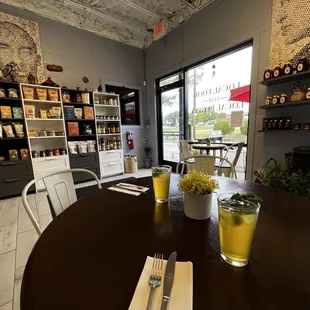 a view of a dining room