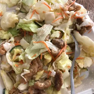 Soggy Chinese chicken salad with thousand island dressing