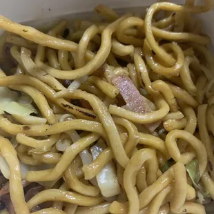 Beautiful perfect bbq pork chow mein