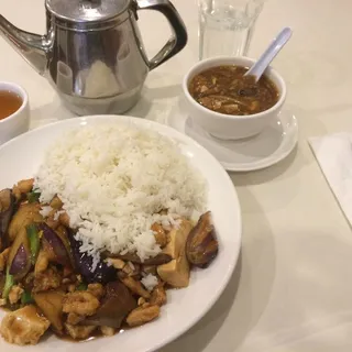 Chicken Mushroom and Tofu Lunch Special