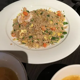 Shrimp fried rice with egg roll