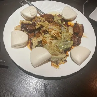 Double Cooked Pork with Steamed Buns