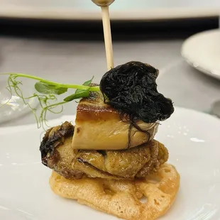 Foie gras and dried oysters