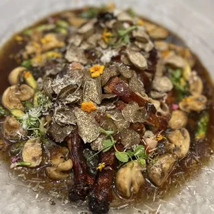 Duck was cut up for us and mixed with Truffle and brown sauce