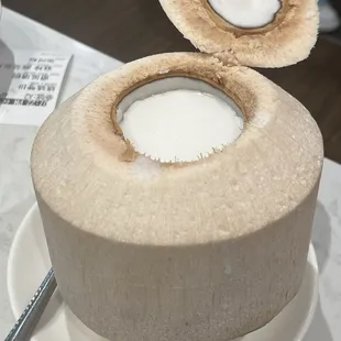 Young coconut with pudding