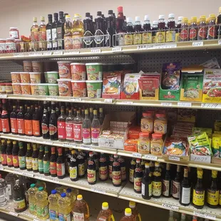 a variety of asian food items