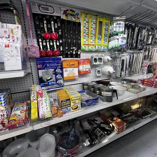 a variety of items in a store