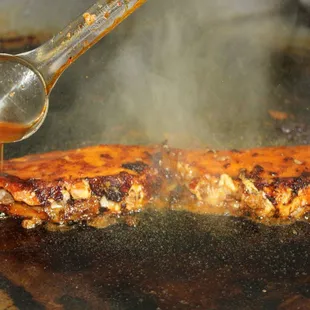 the meat being cooked