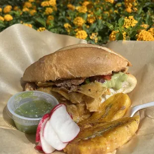 Chilaquile Torta w/ plantains