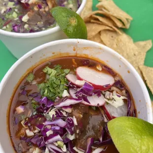 Menudo (front) Pozole (back)