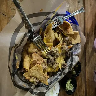 The Nachos (comes with the jalapeños, sour cream, and guac on the side)