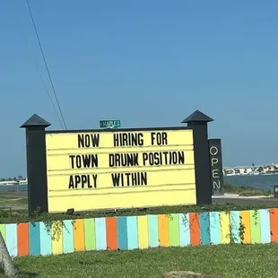 Humorous sign at Yarbarita&apos;s