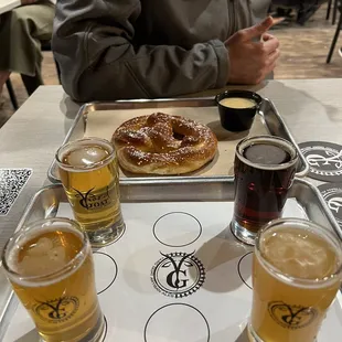 The pretzel was awesome!!! It goes really well with the brewskies