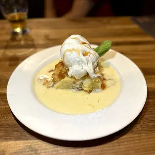 Bread Pudding with Crème Anglaise