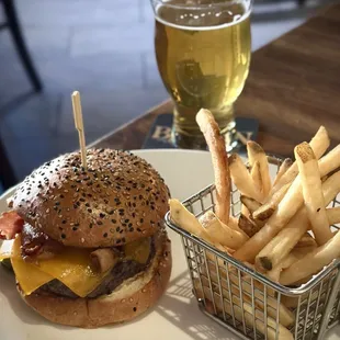 BBQ Bacon Cheddar Burger w/Fries $16.49 (Rating: 7.5/10)