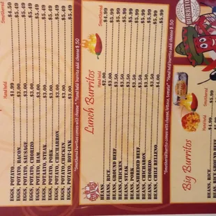 menu, pizza