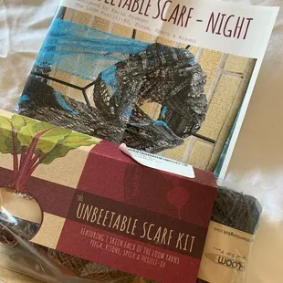Scarf kit: all yarn included. I just purchased a needle!
