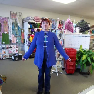 front of jacket made with Verbier yarn.