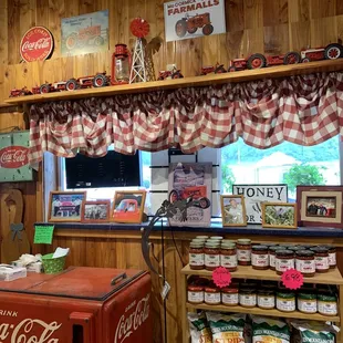 a display of various items