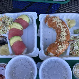 Salmon Spicy Roll and Hawaiian Roll