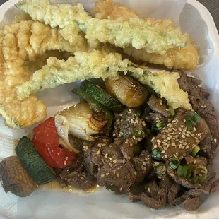 1/3/25 (fri): Beef + Tempura Plate