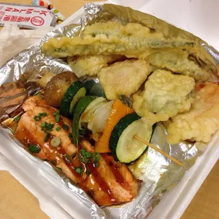 Salmon and Tempura and Cali Roll Combo