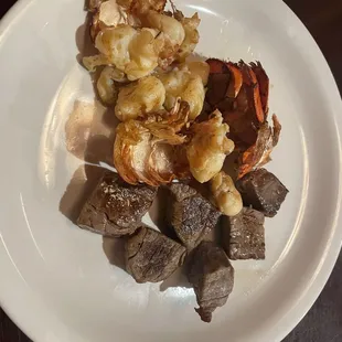 My modified dinner. Steak  &amp; Lobster
