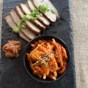 'SUYUK' made with pork belly and sweet &amp; spicy  daikon radish.