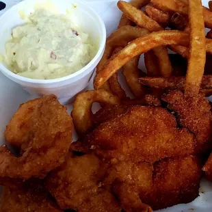 Fried shrimp and fish