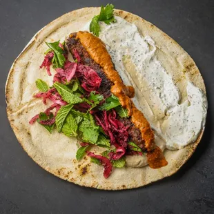 a fish taco on a tortilla