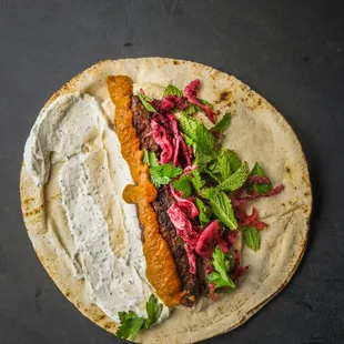 a fish taco on a tortilla