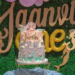 Mermaid theme cake exactly like the photo I sent her