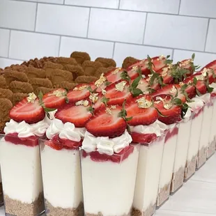 Biscoff and strawberry cheesecake cups