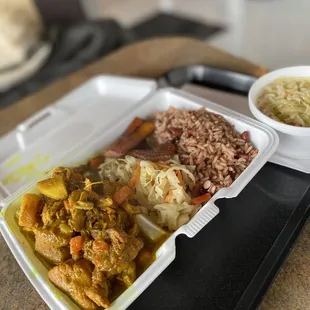 a tray of food