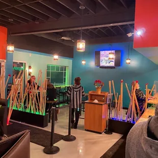 2022-12-28. Yaso Jamaican Grill. Indianapolis, IN. Interior view from Spruce St. entrance.