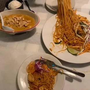 Pad Thai and Massaman Curry